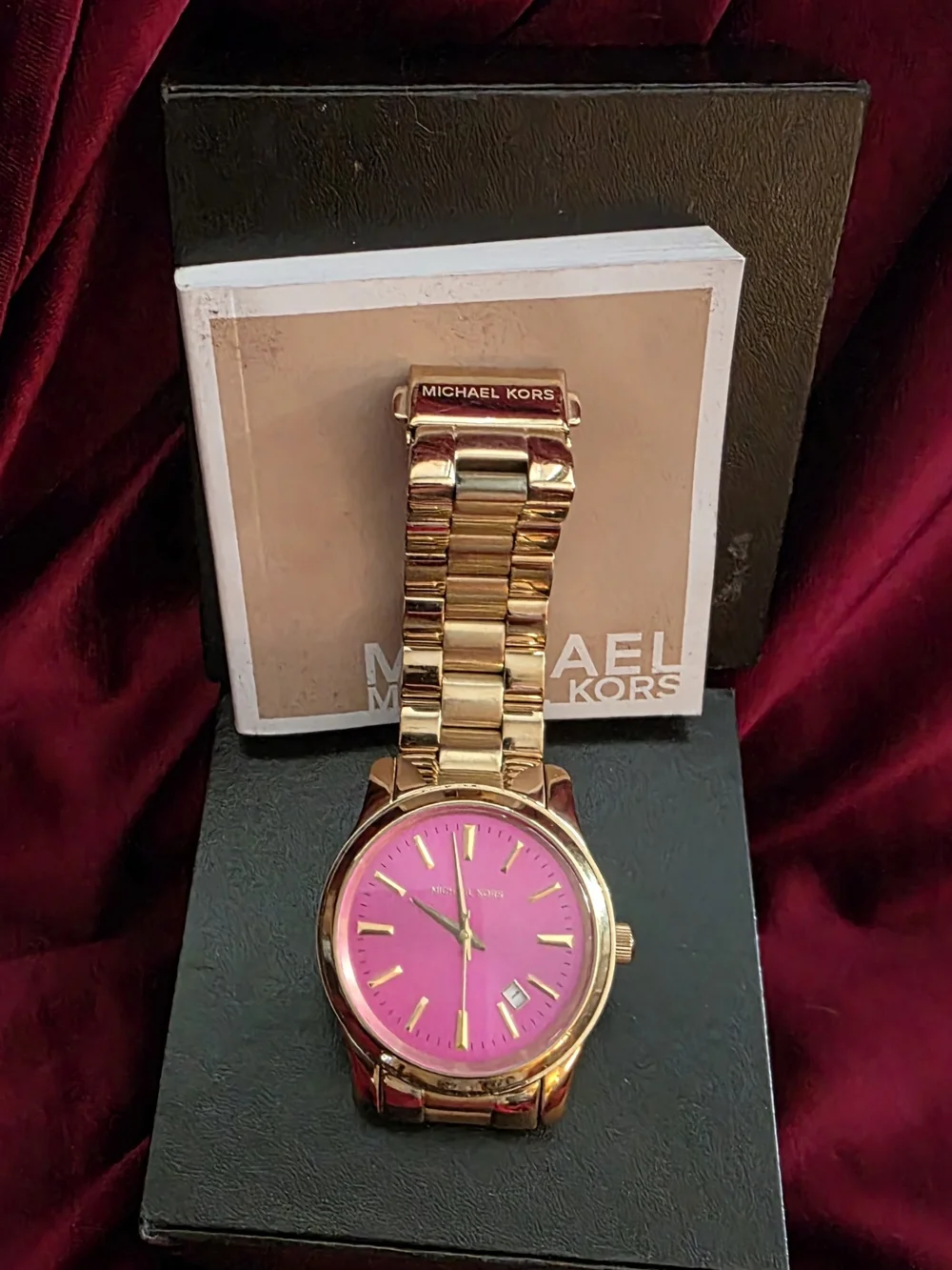Michael Kors Womens  Gold Bracelet Watch with Pink Dial